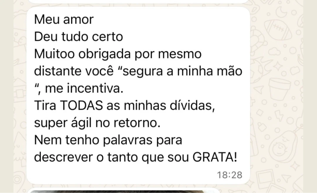 Depoimento de aluna por WhatsApp
