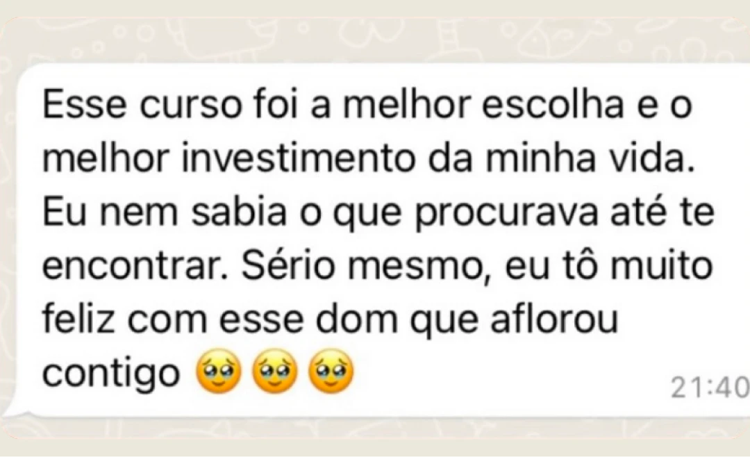 Depoimento de aluna por WhatsApp